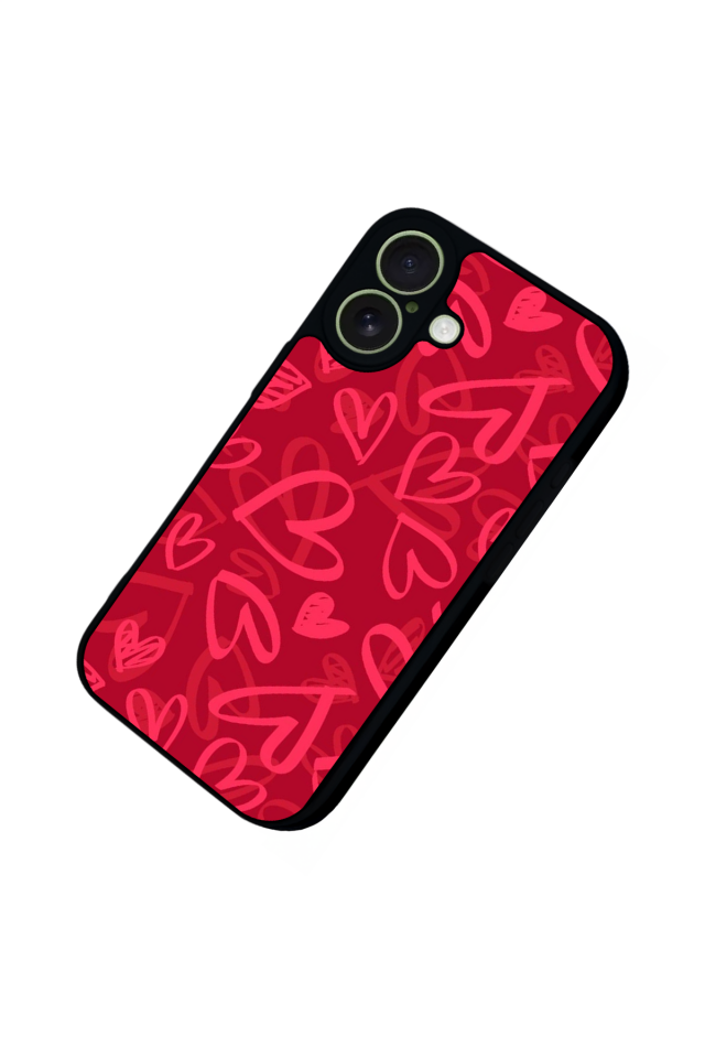 iPhone 17 Uyumlu Kalp Love Tasarımlı Glossy Premium Kılıf