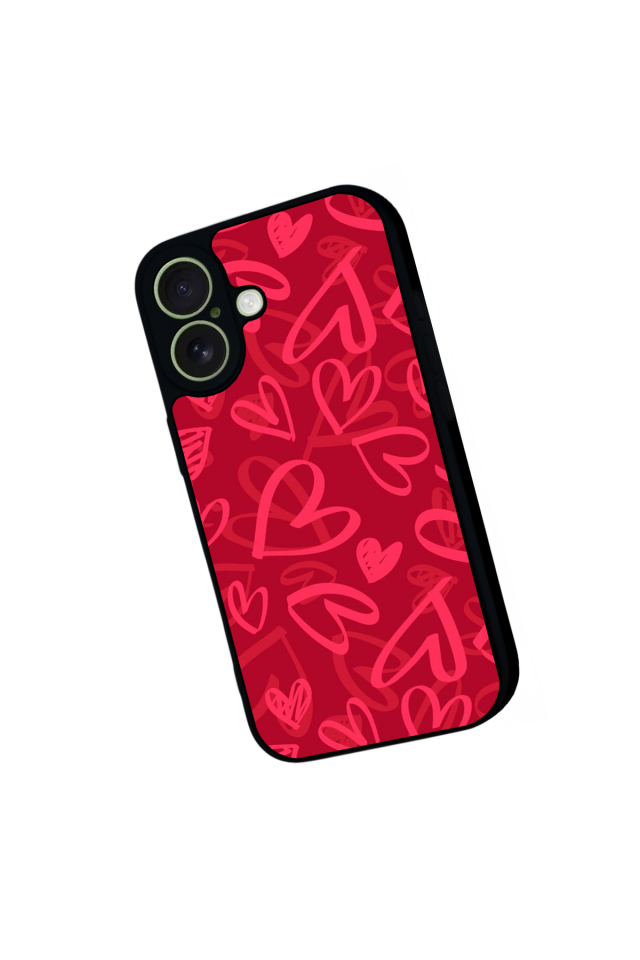 iPhone 17 Uyumlu Kalp Love Tasarımlı Glossy Premium Kılıf