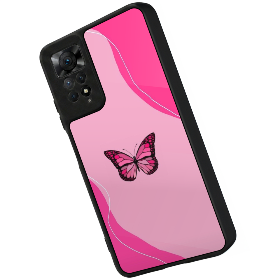 Xiaomi Redmi Note 11 Pro Uyumlu Kelebek Tasarımlı Glossy Premium Kılıf