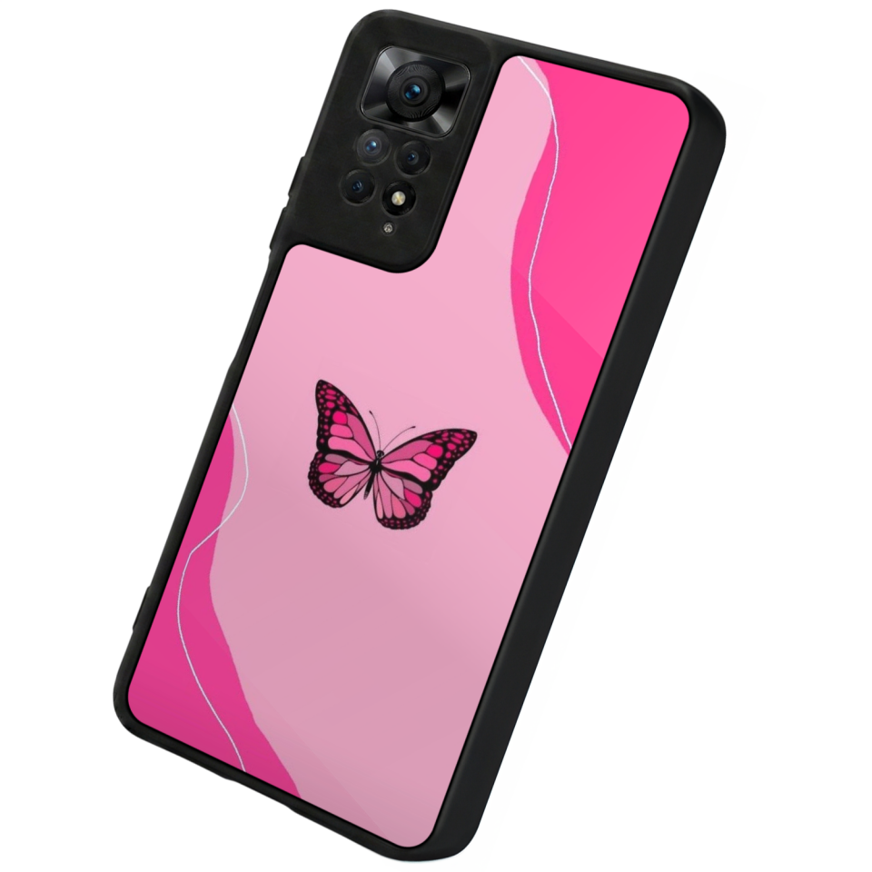 Xiaomi Redmi Note 11 Pro Uyumlu Kelebek Tasarımlı Glossy Premium Kılıf