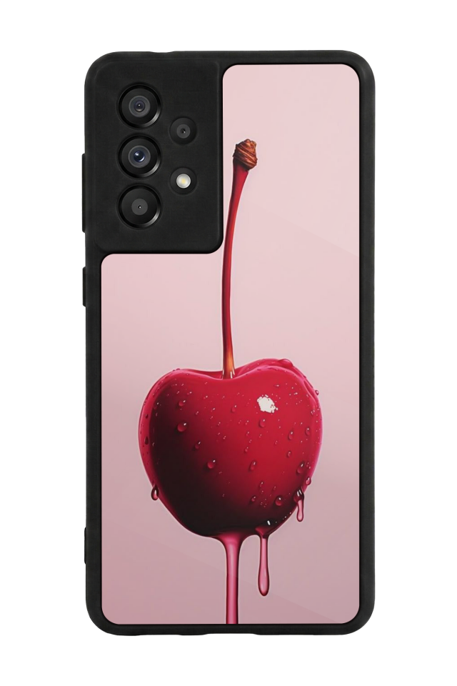 Samsung Galaxy A73 Uyumlu Kiraz Tasarımlı Glossy Premium Kılıf