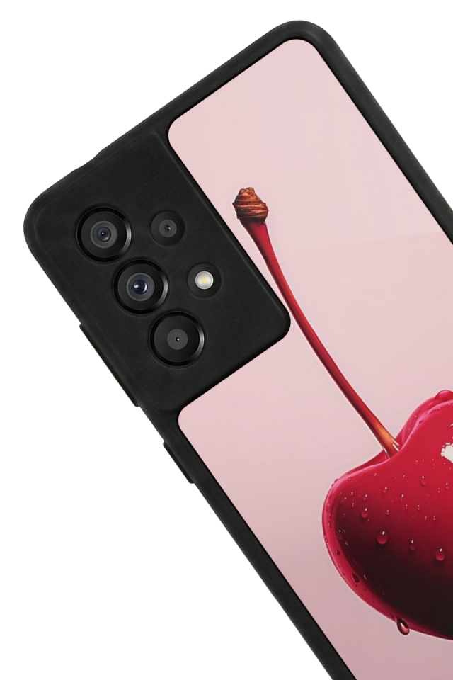 Samsung Galaxy A73 Uyumlu Kiraz Tasarımlı Glossy Premium Kılıf