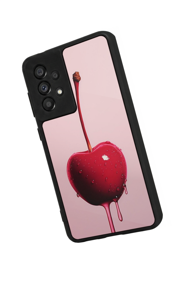 Samsung Galaxy A73 Uyumlu Kiraz Tasarımlı Glossy Premium Kılıf