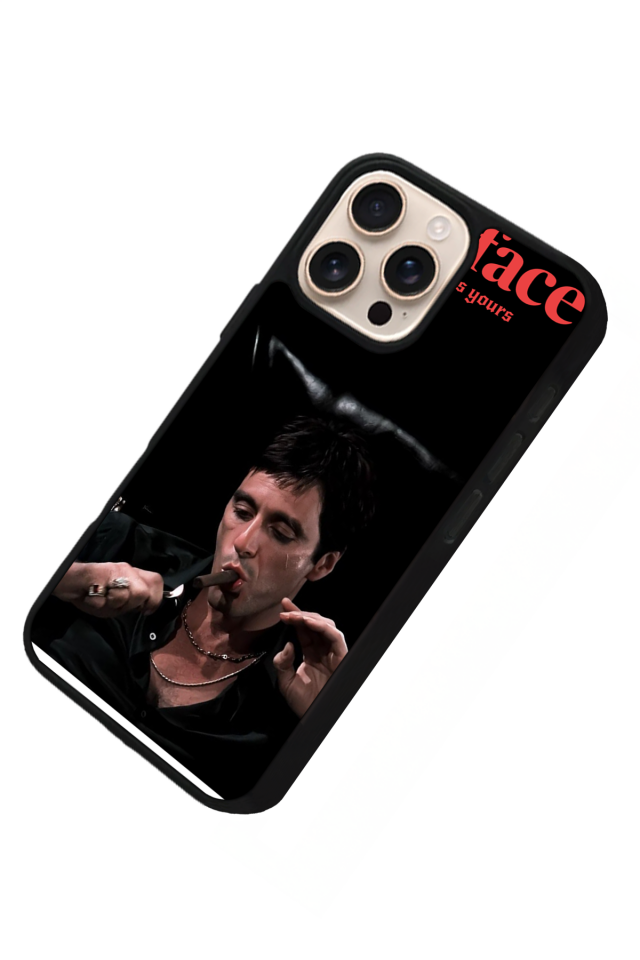 iPhone 14 Pro Uyumlu Scarface Tasarımlı Glossy Premium Kılıf