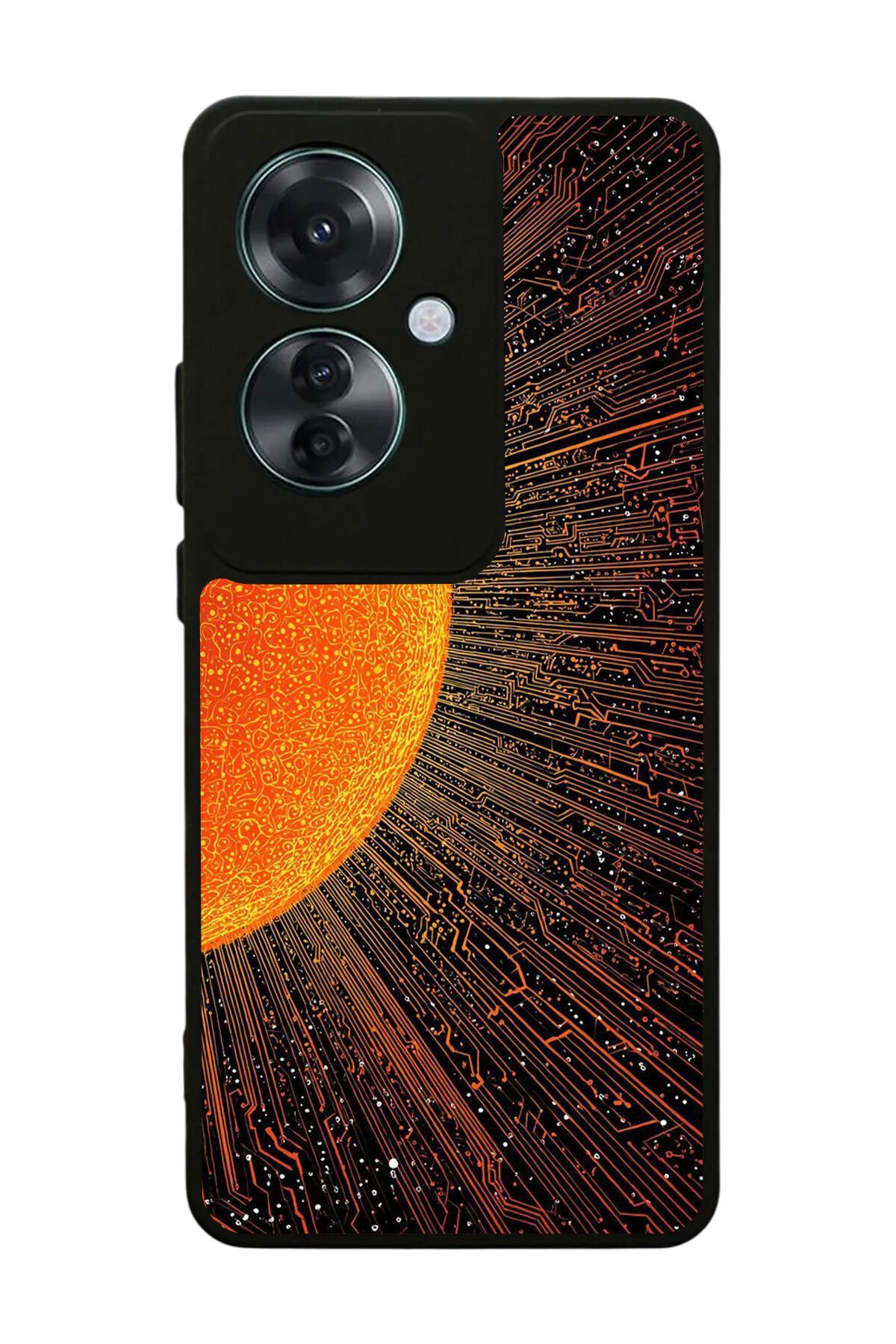 Oppo Reno 11F Uyumlu Güneş Tasarımlı Glossy Premium Kılıf