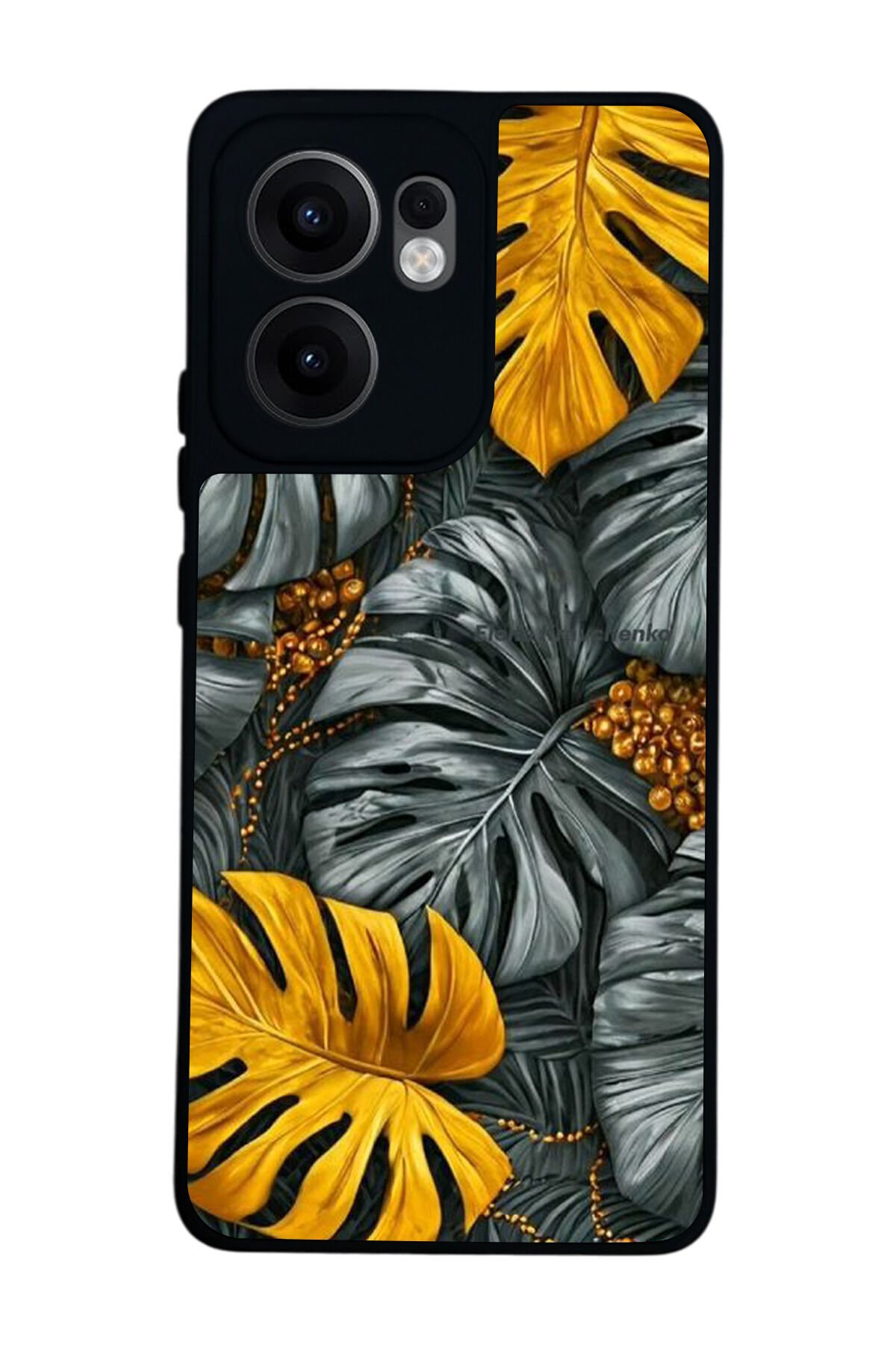 Oppo Reno 13F Uyumlu Botanik Tasarımlı Glossy Premium Kılıf