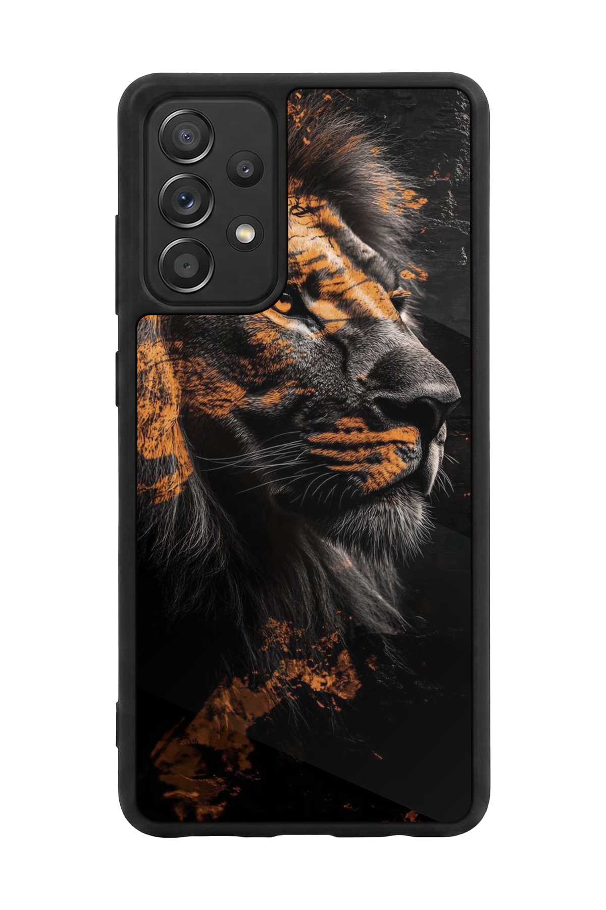 Samsung Galaxy A72 Uyumlu Aslan Tasarımlı Glossy Premium Kılıf