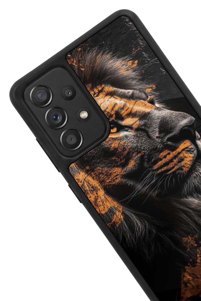 Samsung Galaxy A72 Uyumlu Aslan Tasarımlı Glossy Premium Kılıf