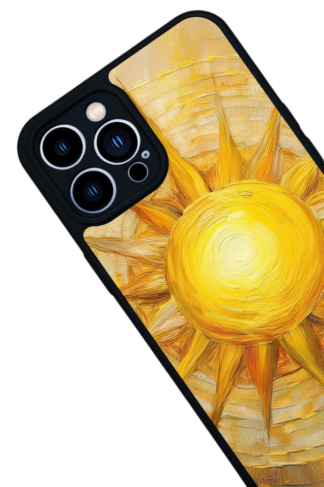iPhone 12 Pro Max Uyumlu Güneş Tasarımlı Glossy Premium Kılıf