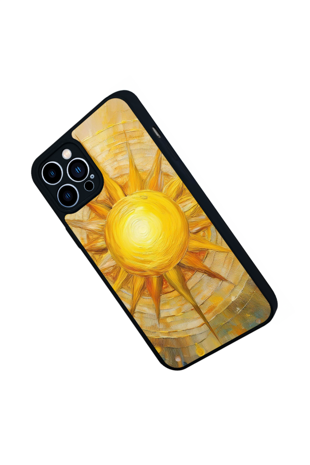 iPhone 12 Pro Max Uyumlu Güneş Tasarımlı Glossy Premium Kılıf