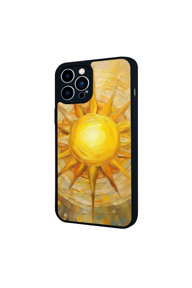 iPhone 12 Pro Max Uyumlu Güneş Tasarımlı Glossy Premium Kılıf