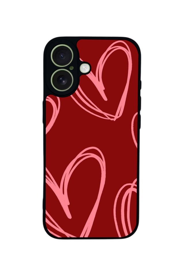 iPhone 17 Uyumlu Kalp Love Tasarımlı Glossy Premium Kılıf