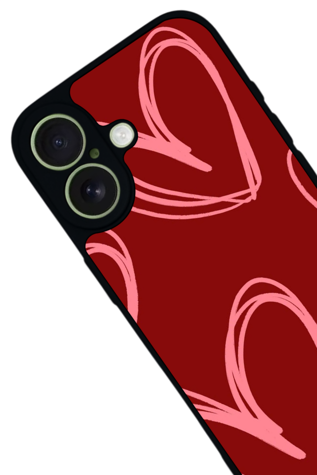iPhone 17 Uyumlu Kalp Love Tasarımlı Glossy Premium Kılıf