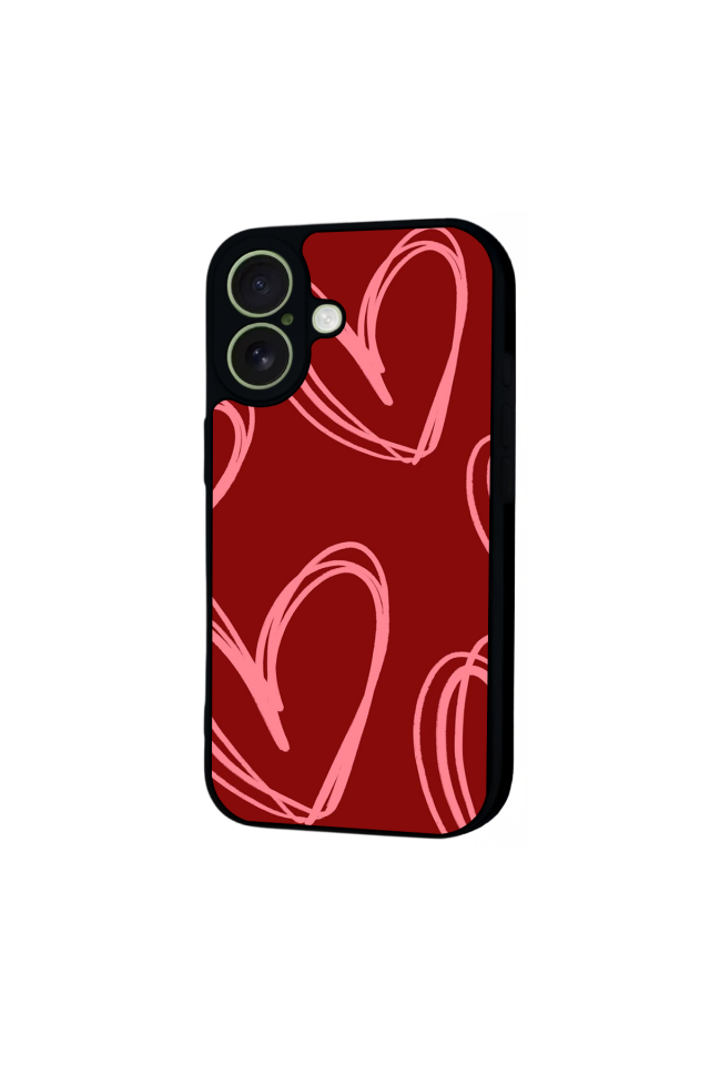 iPhone 17 Uyumlu Kalp Love Tasarımlı Glossy Premium Kılıf