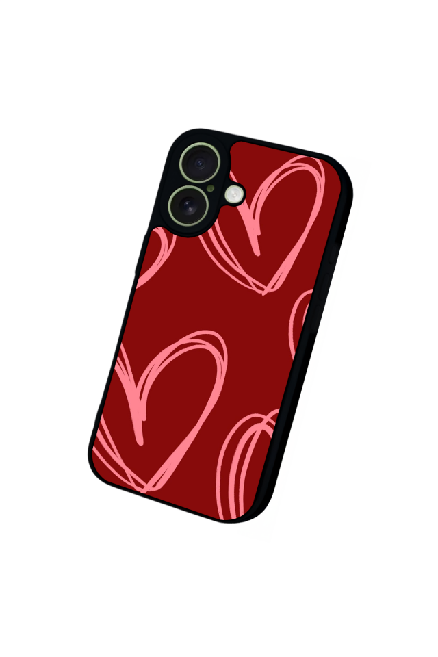 iPhone 17 Uyumlu Kalp Love Tasarımlı Glossy Premium Kılıf