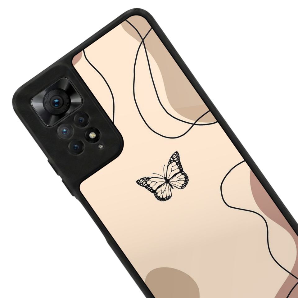 Xiaomi Redmi Note 11 Pro Uyumlu Kelebek Tasarımlı Glossy Premium Kılıf