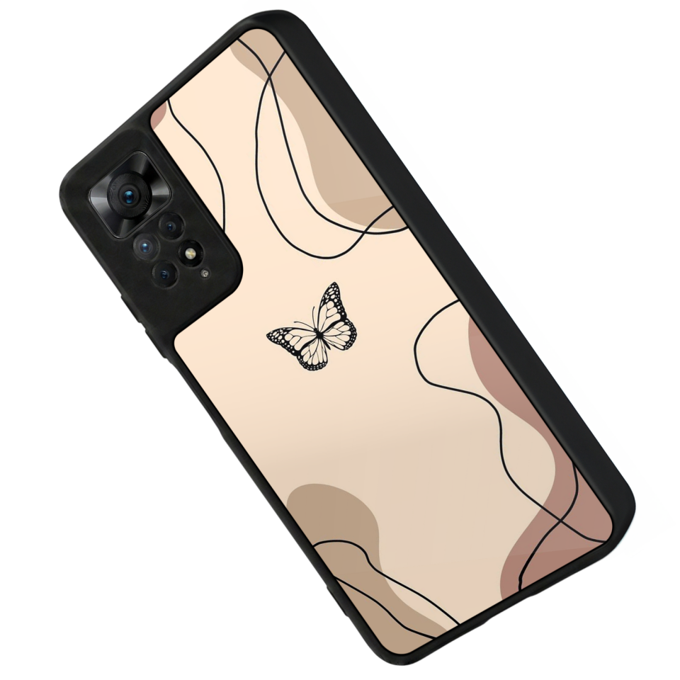 Xiaomi Redmi Note 11 Pro Uyumlu Kelebek Tasarımlı Glossy Premium Kılıf