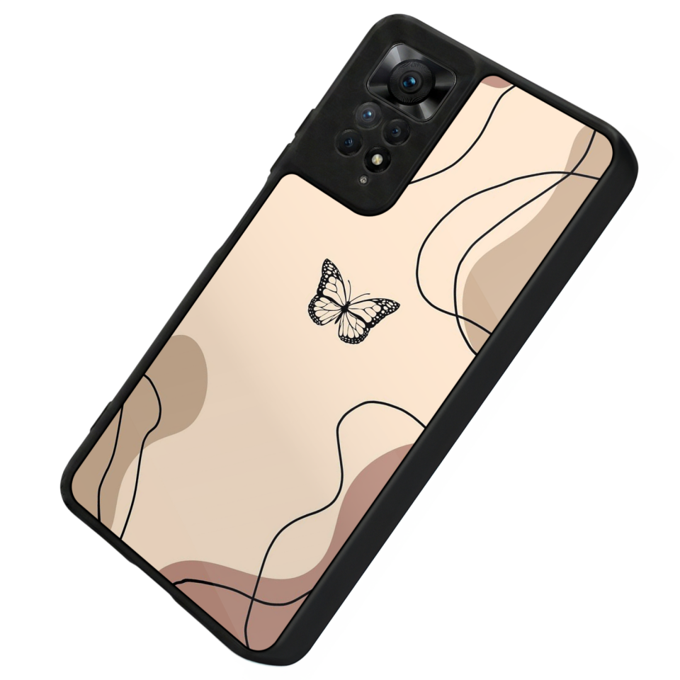 Xiaomi Redmi Note 11 Pro Uyumlu Kelebek Tasarımlı Glossy Premium Kılıf