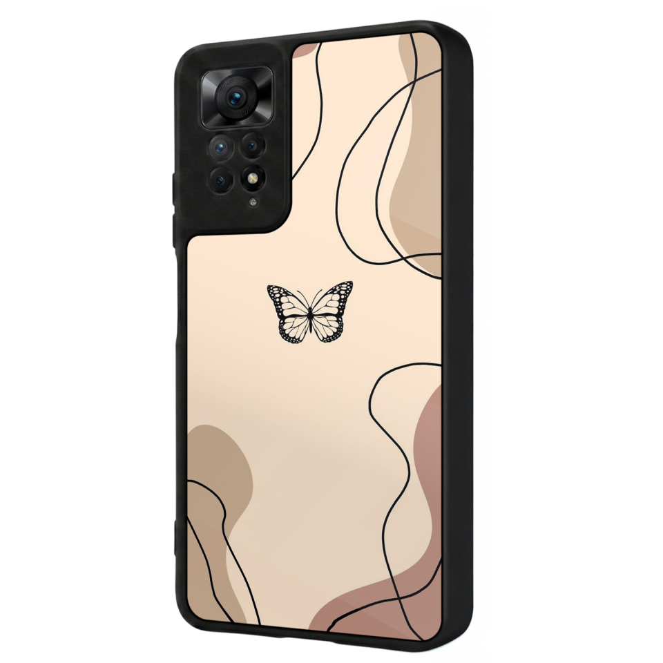 Xiaomi Redmi Note 11 Pro Uyumlu Kelebek Tasarımlı Glossy Premium Kılıf