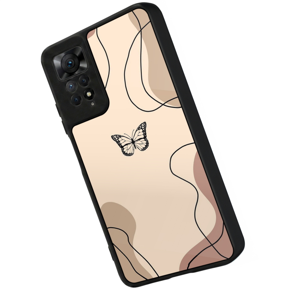 Xiaomi Redmi Note 11 Pro Uyumlu Kelebek Tasarımlı Glossy Premium Kılıf