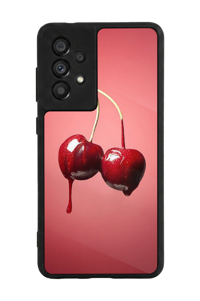 Samsung Galaxy A73 Uyumlu Kiraz Tasarımlı Glossy Premium Kılıf