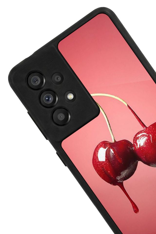 Samsung Galaxy A73 Uyumlu Kiraz Tasarımlı Glossy Premium Kılıf