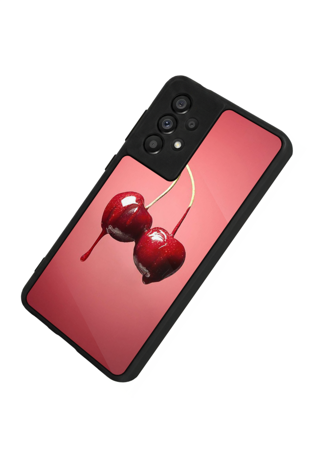 Samsung Galaxy A73 Uyumlu Kiraz Tasarımlı Glossy Premium Kılıf