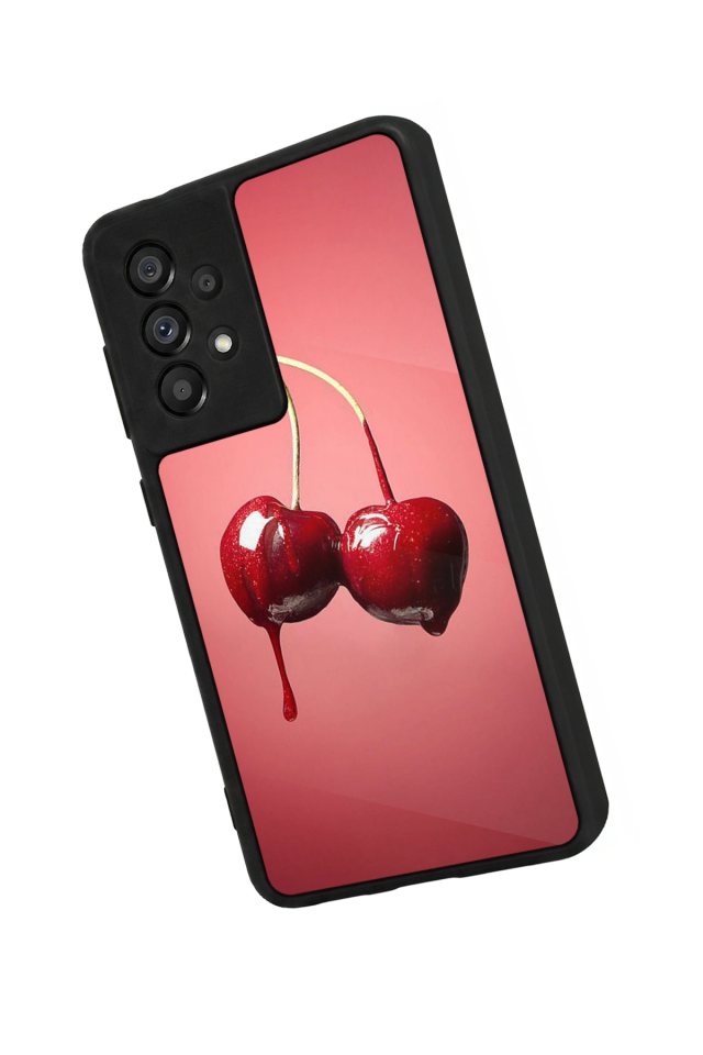 Samsung Galaxy A73 Uyumlu Kiraz Tasarımlı Glossy Premium Kılıf