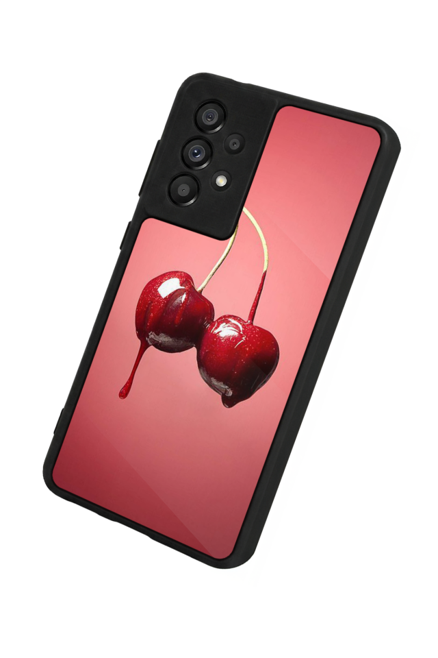 Samsung Galaxy A73 Uyumlu Kiraz Tasarımlı Glossy Premium Kılıf