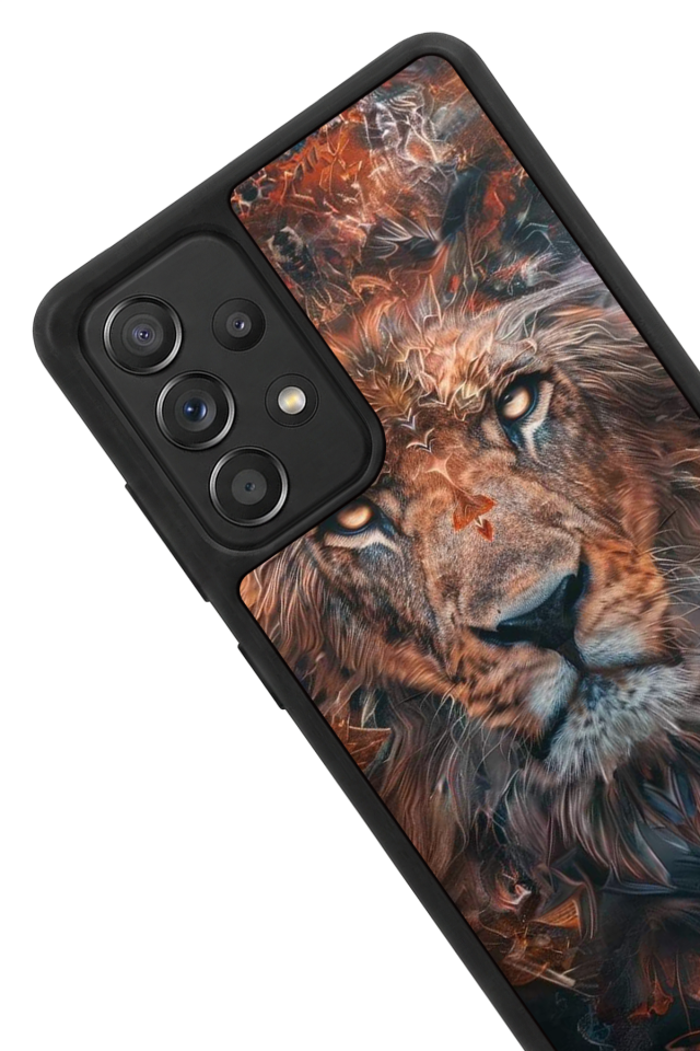 Samsung Galaxy A72 Uyumlu Aslan Tasarımlı Glossy Premium Kılıf