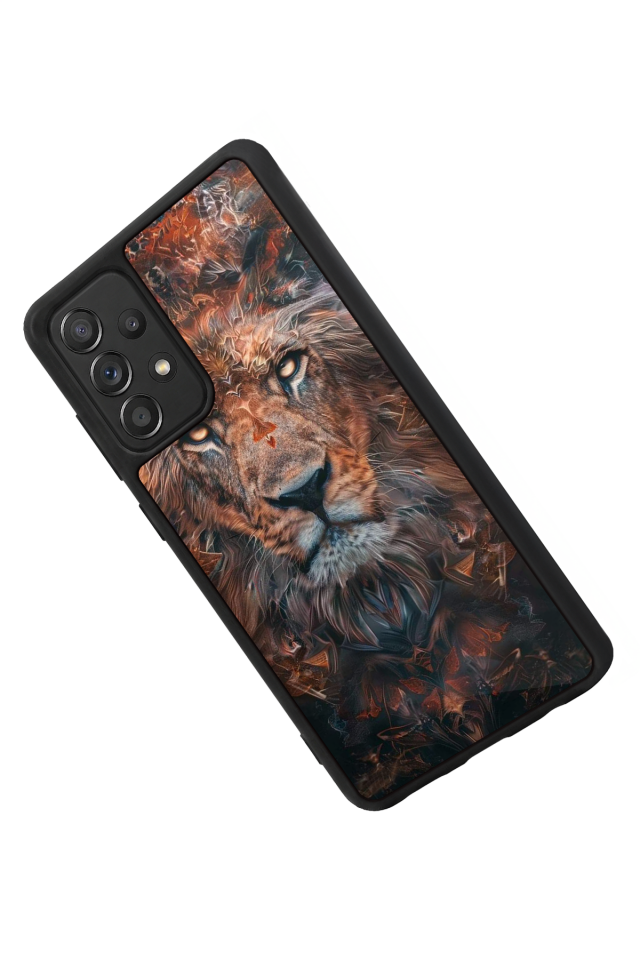 Samsung Galaxy A72 Uyumlu Aslan Tasarımlı Glossy Premium Kılıf