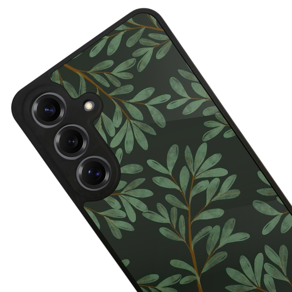 Samsung Galaxy S25 Uyumlu Botanik Tasarımlı Glossy Premium Kılıf