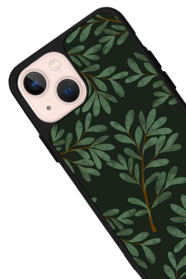 iPhone 13/14 Uyumlu Botanik Tasarımlı Glossy Premium Kılıf