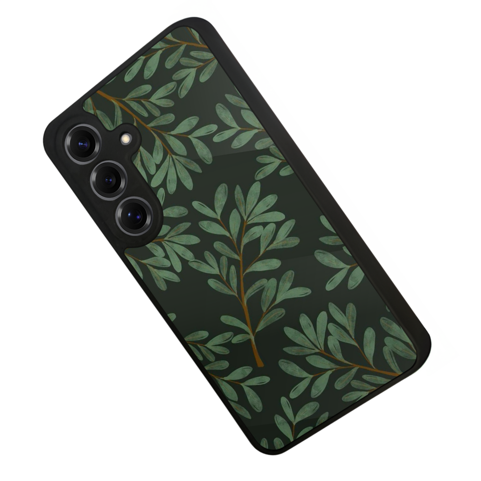 Samsung Galaxy S25 Uyumlu Botanik Tasarımlı Glossy Premium Kılıf