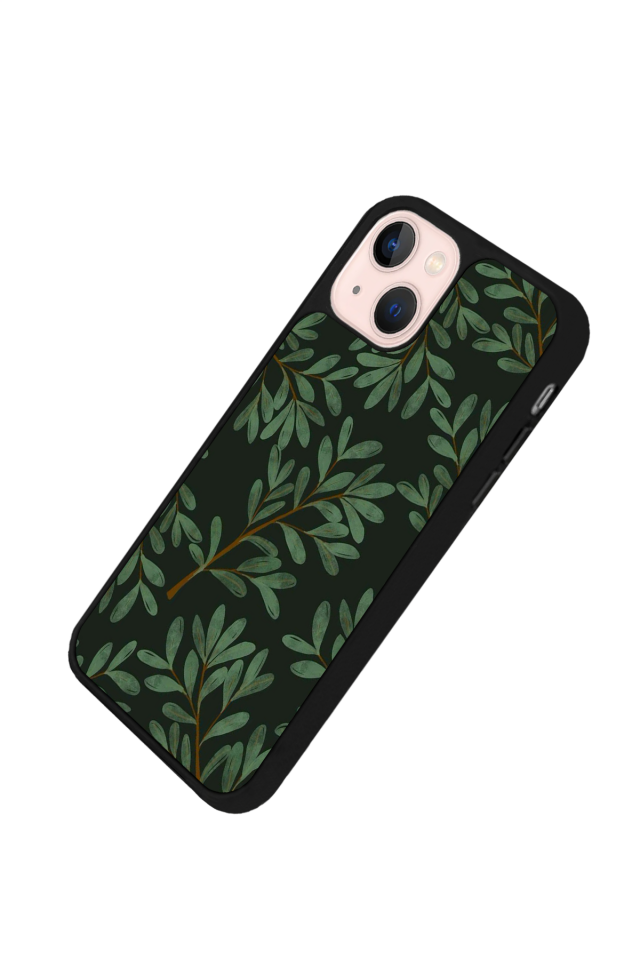 iPhone 13/14 Uyumlu Botanik Tasarımlı Glossy Premium Kılıf