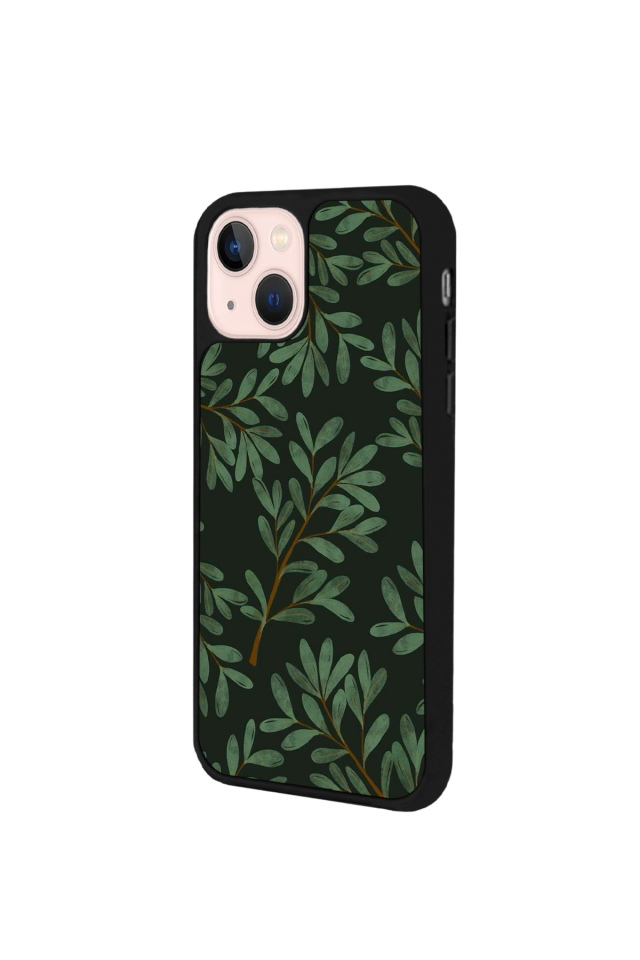 iPhone 13/14 Uyumlu Botanik Tasarımlı Glossy Premium Kılıf