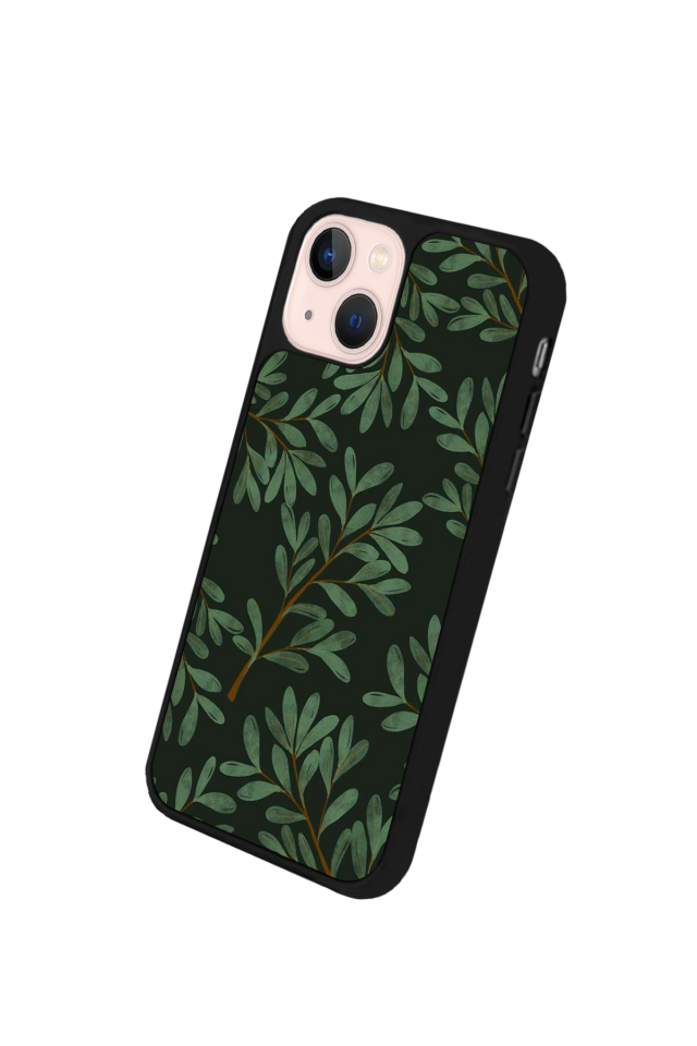 iPhone 13/14 Uyumlu Botanik Tasarımlı Glossy Premium Kılıf