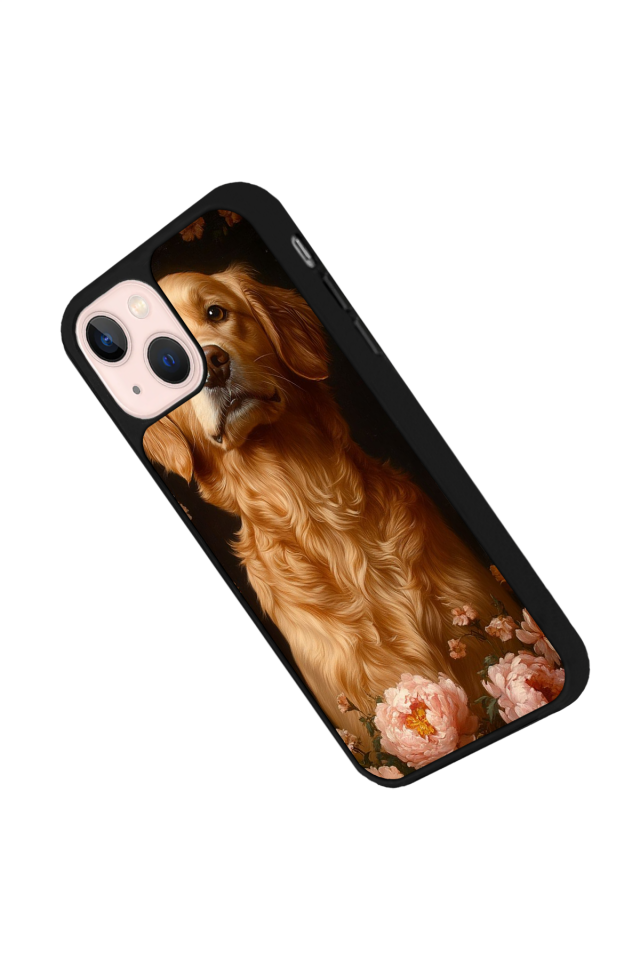 iPhone 15 Uyumlu Golden Kopek Tasarımlı Glossy Premium Kılıf