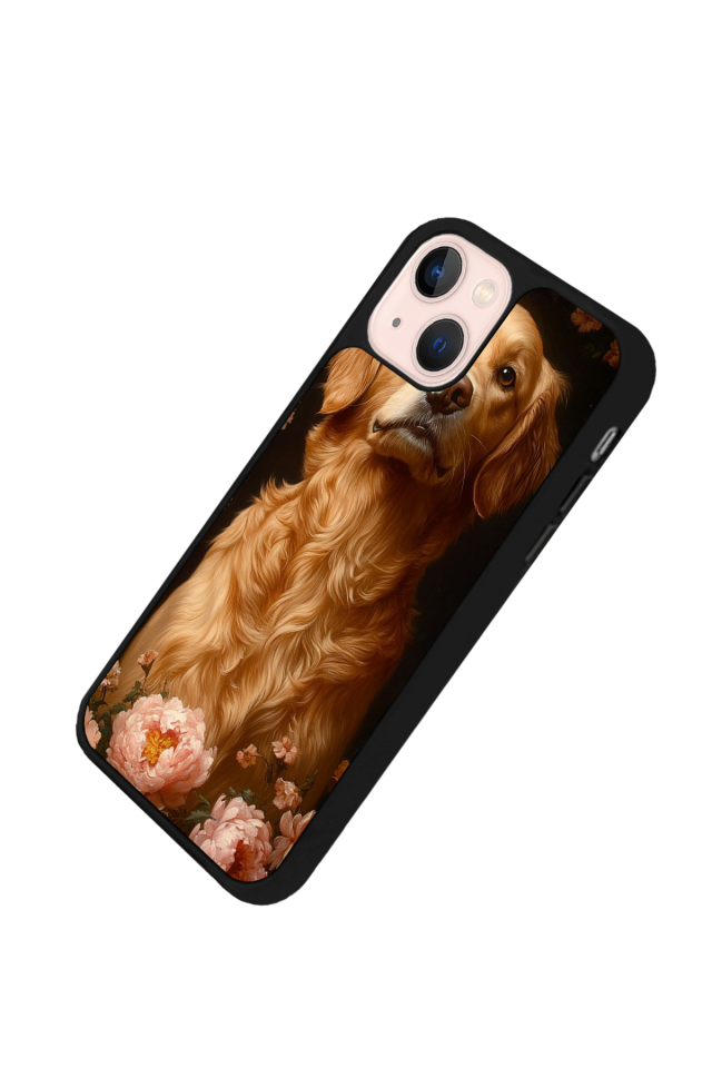 iPhone 15 Uyumlu Golden Kopek Tasarımlı Glossy Premium Kılıf