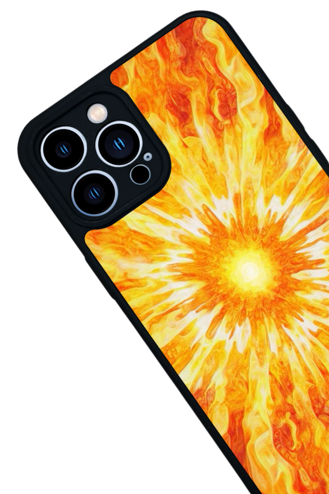 iPhone 12 Pro Max Uyumlu Güneş Tasarımlı Glossy Premium Kılıf