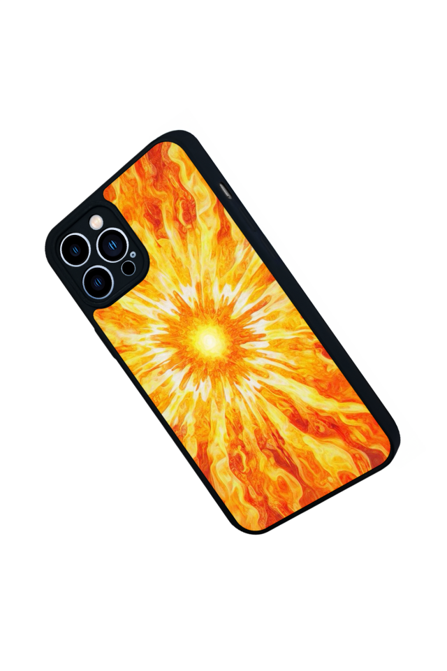 iPhone 12 Pro Max Uyumlu Güneş Tasarımlı Glossy Premium Kılıf