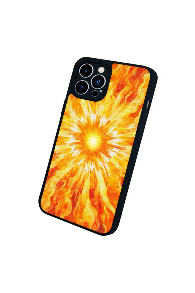 iPhone 12 Pro Max Uyumlu Güneş Tasarımlı Glossy Premium Kılıf