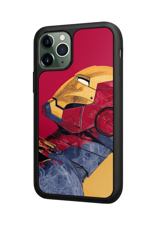 iPhone 11 Pro Uyumlu  Iron Man ( Demir Adam ) Tasarımlı Glossy Premium Kılıf