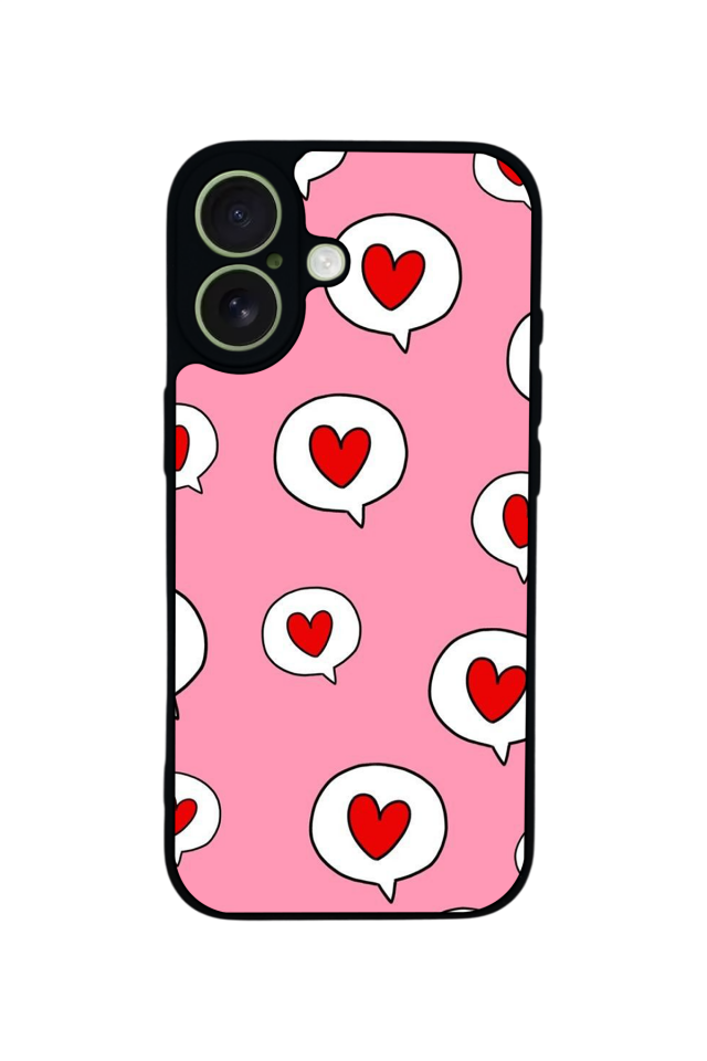 iPhone 17 Uyumlu Kalp Love Tasarımlı Glossy Premium Kılıf