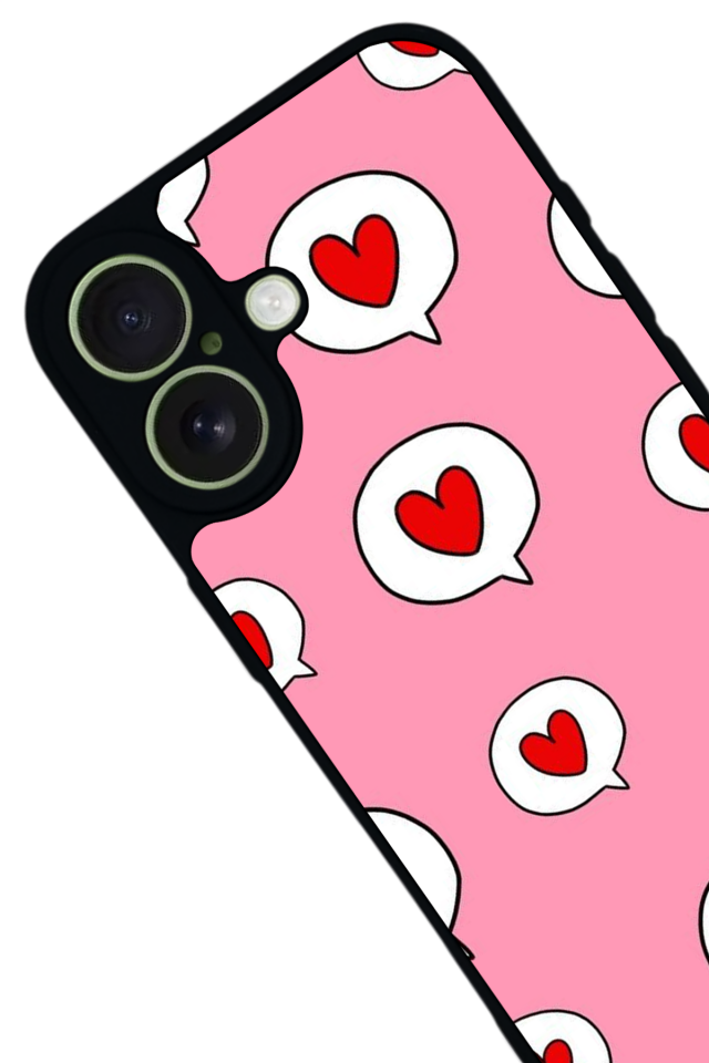 iPhone 17 Uyumlu Kalp Love Tasarımlı Glossy Premium Kılıf