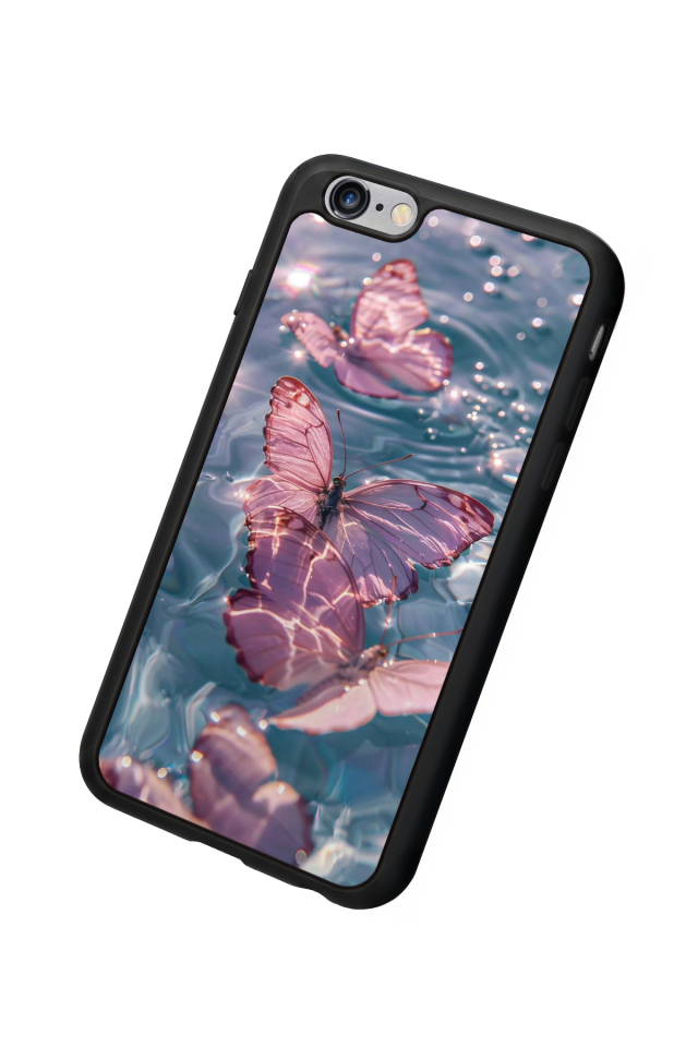 iPhone 6s Plus Uyumlu Kelebek Tasarımlı Glossy Premium Kılıf