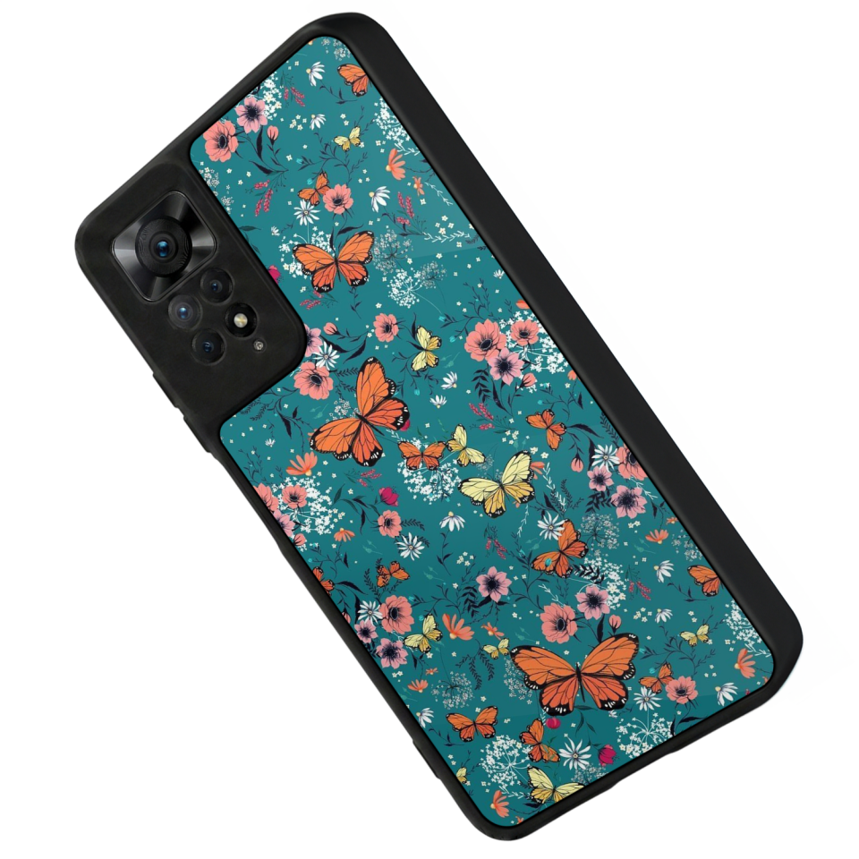 Xiaomi Redmi Note 11 Pro Uyumlu Kelebek Tasarımlı Glossy Premium Kılıf