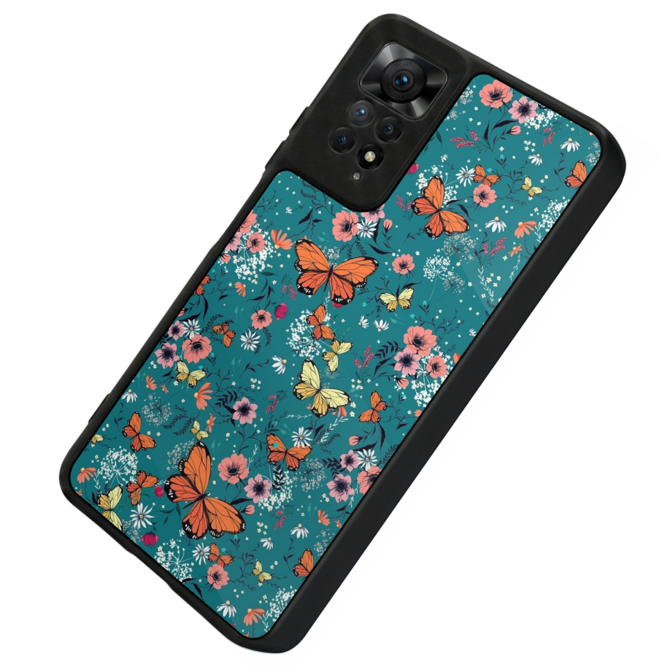 Xiaomi Redmi Note 11 Pro Uyumlu Kelebek Tasarımlı Glossy Premium Kılıf