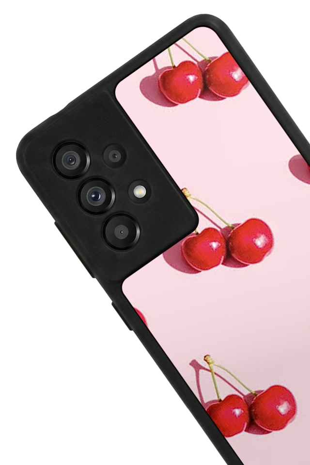 Samsung Galaxy A73 Uyumlu Kiraz Tasarımlı Glossy Premium Kılıf