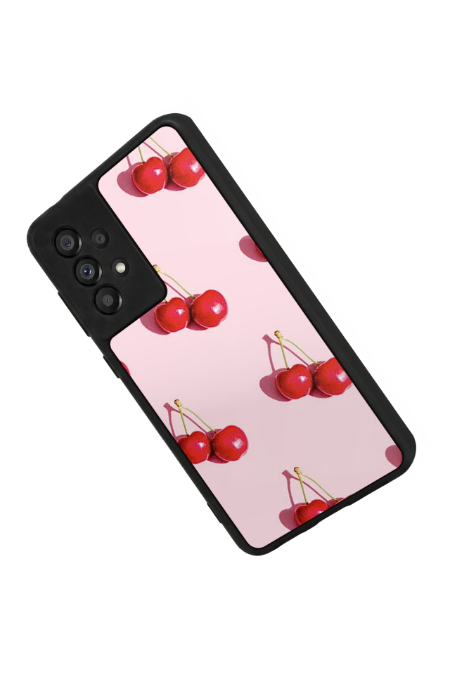 Samsung Galaxy A73 Uyumlu Kiraz Tasarımlı Glossy Premium Kılıf